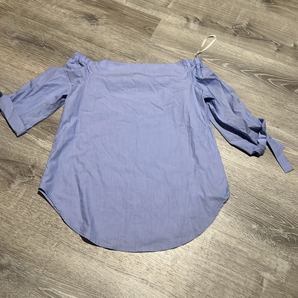 Aritzia Babaton Malik Off Shoulder Pin Striped Top - Picture 7 of 11